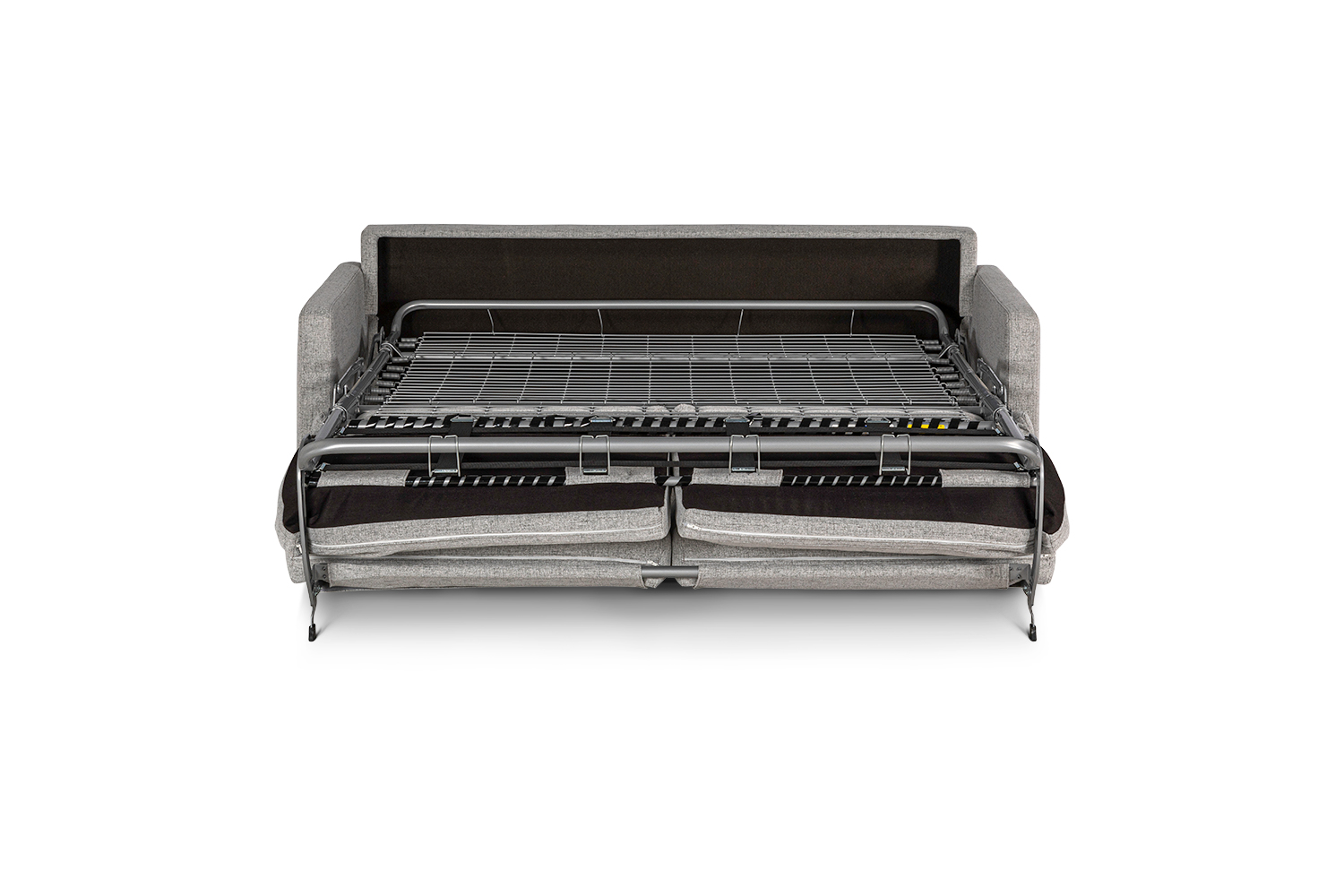 In picture: Lumo 2 opened into bed position, no top mattress. Fabric: Linea16.