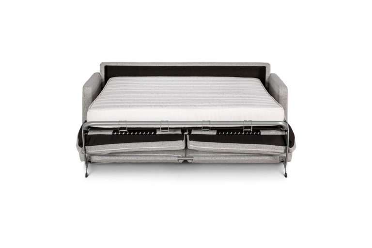 In picture: Lumo 2 opened into bed position. Fabric: Linea16.