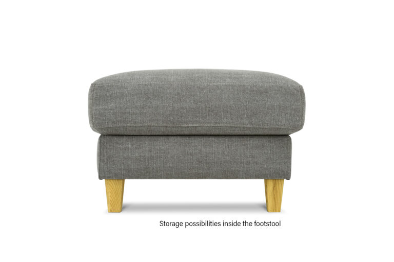 In picture: Footstool Standard. Fabric: Kiss 17.