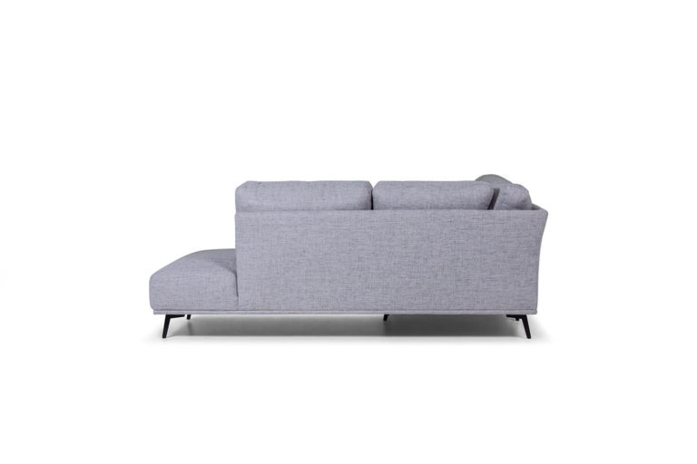 In picture: Brooklyn Open End. Fabric: Eleni 610. Leg: 122, matteblack.
