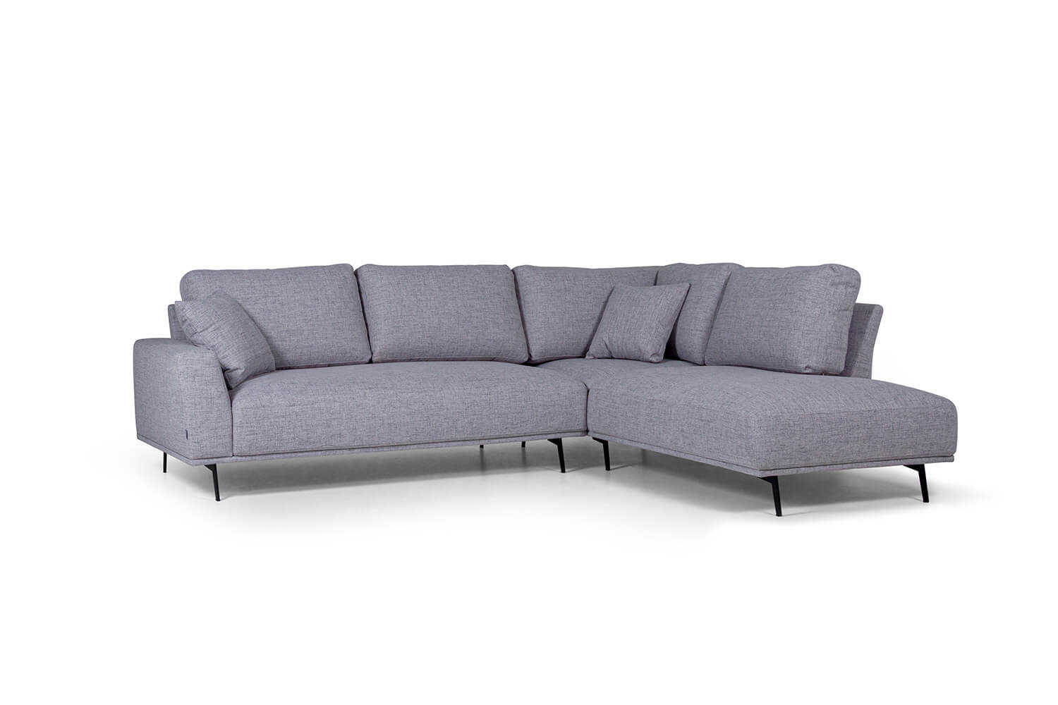 In picture: Brooklyn Open End. Fabric: Eleni 610. Leg: 122, matteblack.