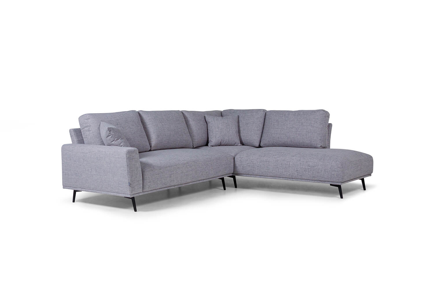 In picture: Brooklyn Open End. Fabric: Eleni 610. Leg: 122, matteblack.