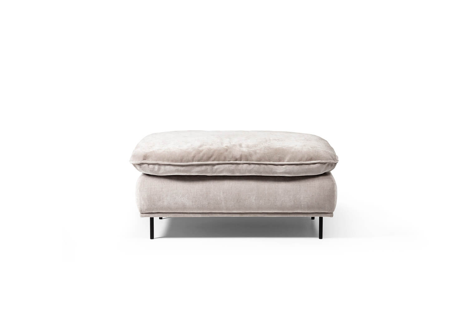In picture: Allegro footstool. Fabric: Diego 6002. Leg: 127, matteblack.