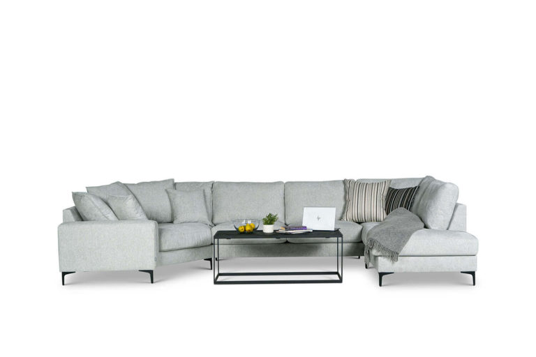In picture: Montana Maxi Corner Right. Fabric: Sense 4060. Leg; 53.