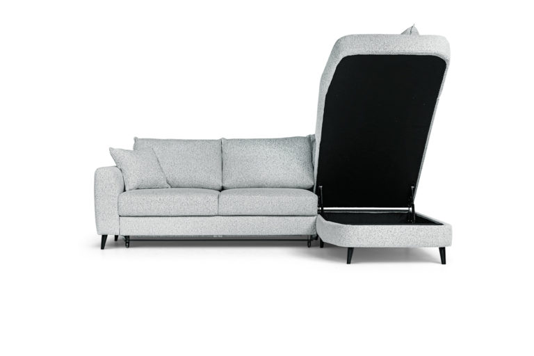 In picture: Lucca Open End Right. Fabric: Modis 2980. Leg: 50, black.