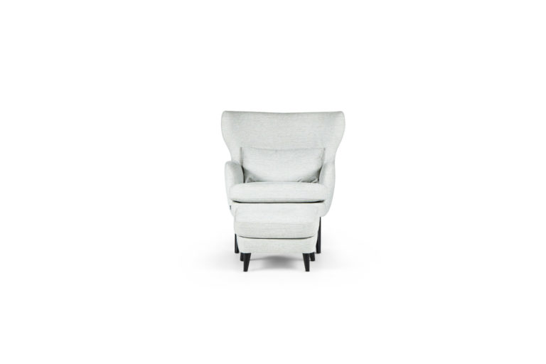 In picture: Papillon chair with footstool. Fabric: Lancelot 1552.