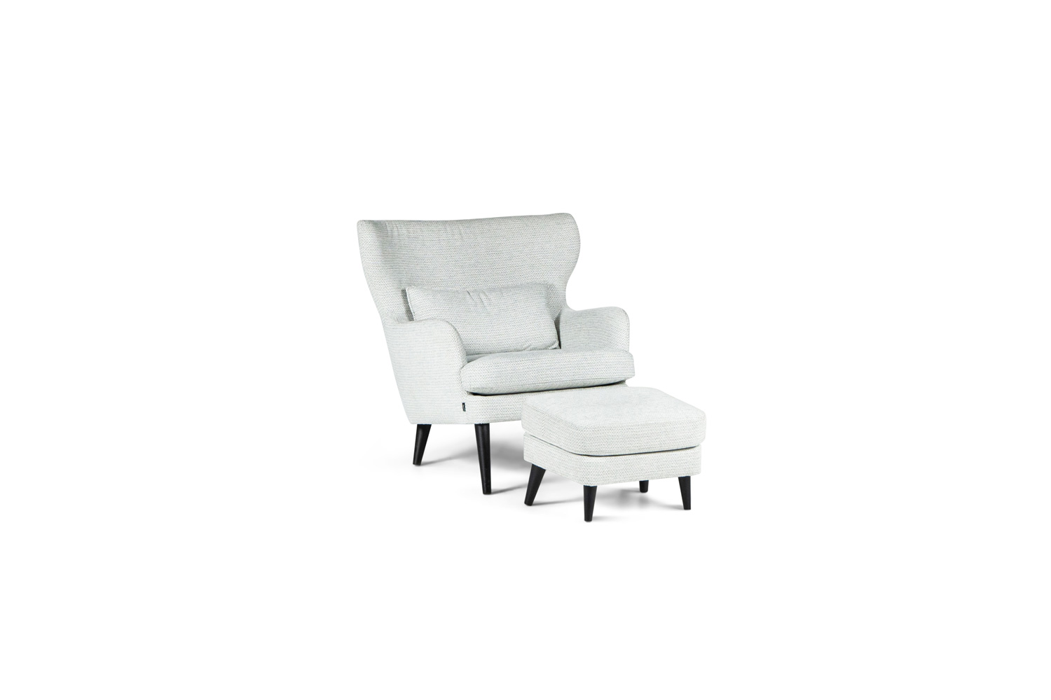 In picture: Papillon chair with footstool. Fabric: Lancelot 1552.